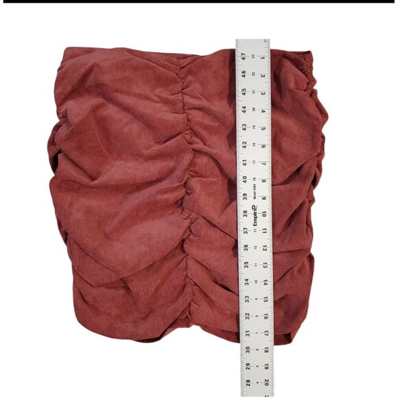 Zara Draped Corduroy Ruched Mini Skirt Size Large - Picture 7 of 11
